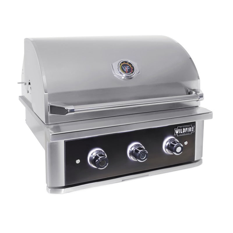 Wildfire Ranch PRO 30" Gas Grill, Black 304 Stainless Steel - On Cart
