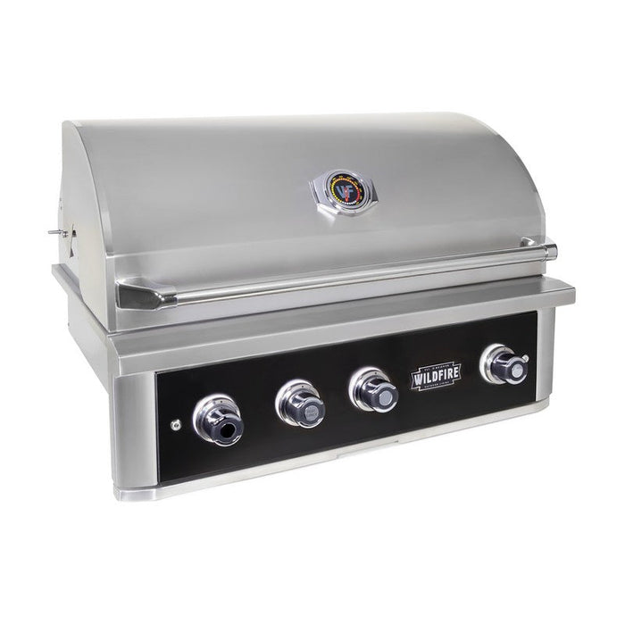 Wildfire Ranch PRO 36" Built-In Gas Grill, Black 304 Stainless Steel - On Cart
