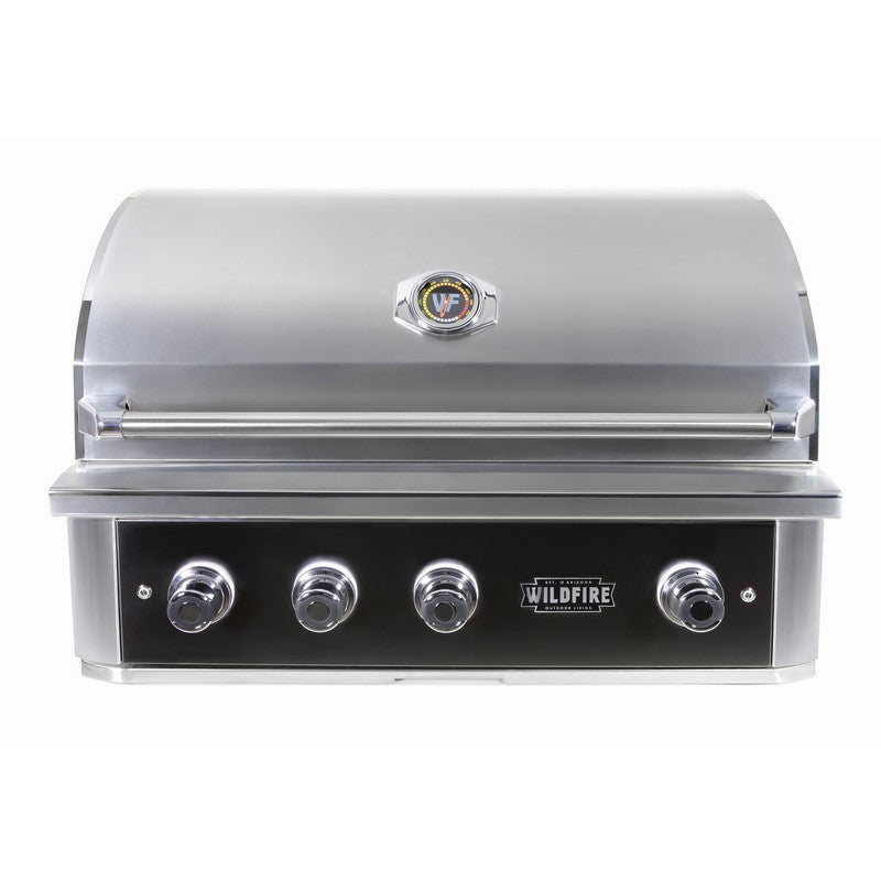 Wildfire Ranch PRO 36" Built-In Gas Grill, Black 304 Stainless Steel - On Cart