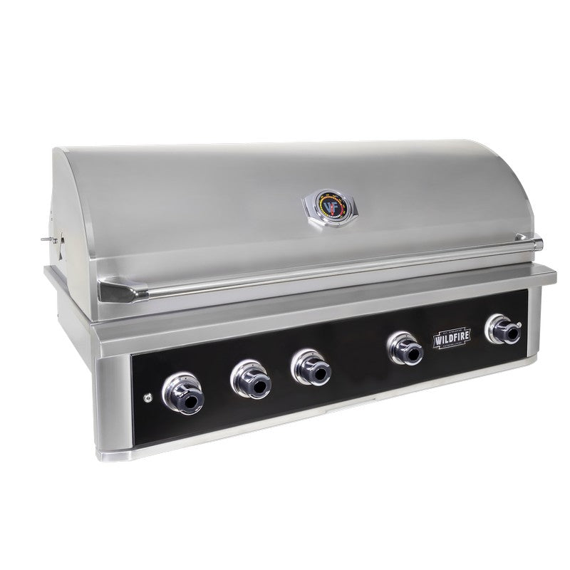 Wildfire Ranch PRO 42" Built-In Gas Grill, Black 304 Stainless Steel - On Cart