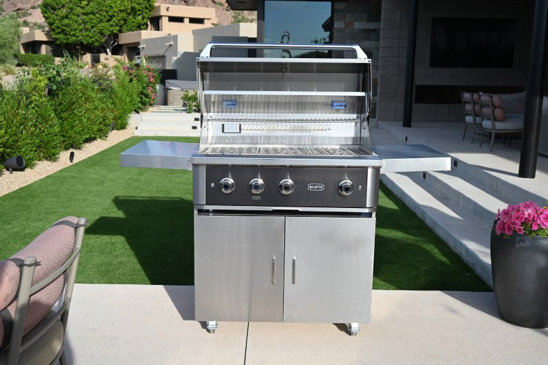 Wildfire Ranch PRO 42" Built-In Gas Grill, Black 304 Stainless Steel - On Cart