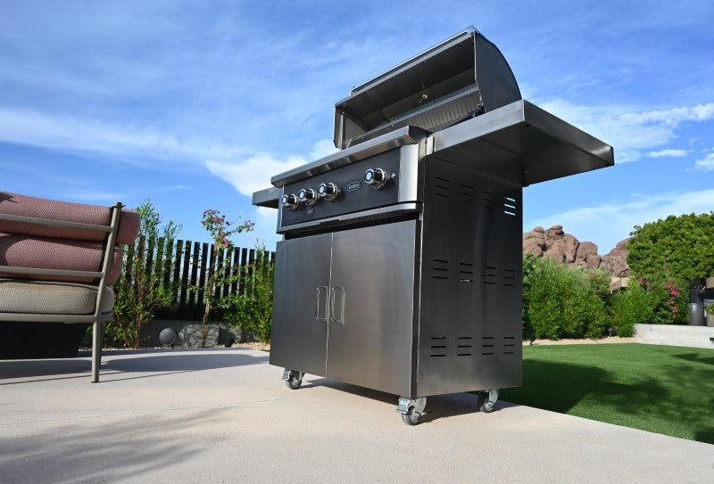 Wildfire Ranch PRO 36" Built-In Gas Grill, Black 304 Stainless Steel - WF-PRO36G-RH-NG(LP)