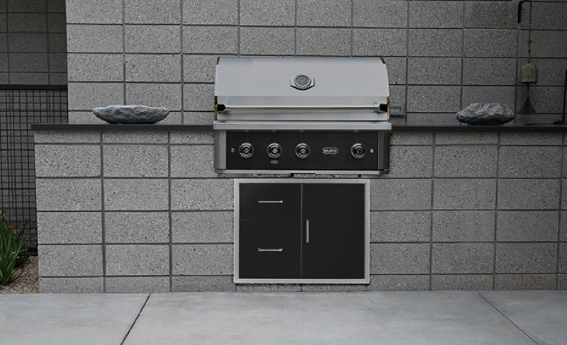 Wildfire Ranch PRO 36" Built-In Gas Grill, Black 304 Stainless Steel - On Cart