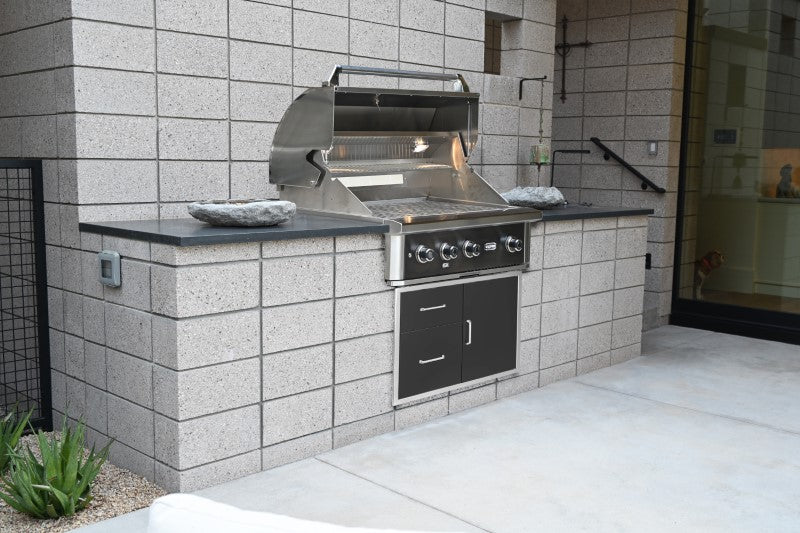 Wildfire Ranch PRO 36" Built-In Gas Grill, Black 304 Stainless Steel - WF-PRO36G-RH-NG(LP)