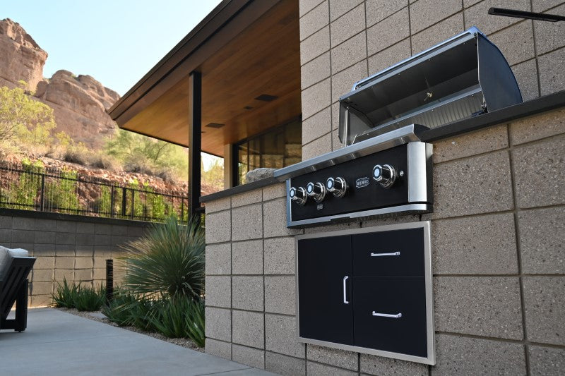 Wildfire Ranch PRO 36" Built-In Gas Grill, Black 304 Stainless Steel - WF-PRO36G-RH-NG(LP)