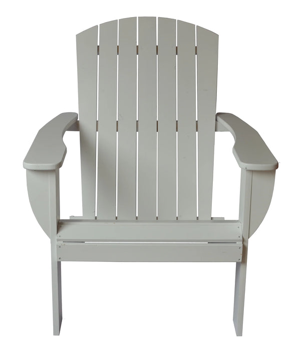 White Extra-Wide Solid Cedar Adirondack Chair with Built-In Bottle Opener and Matching Folding Table