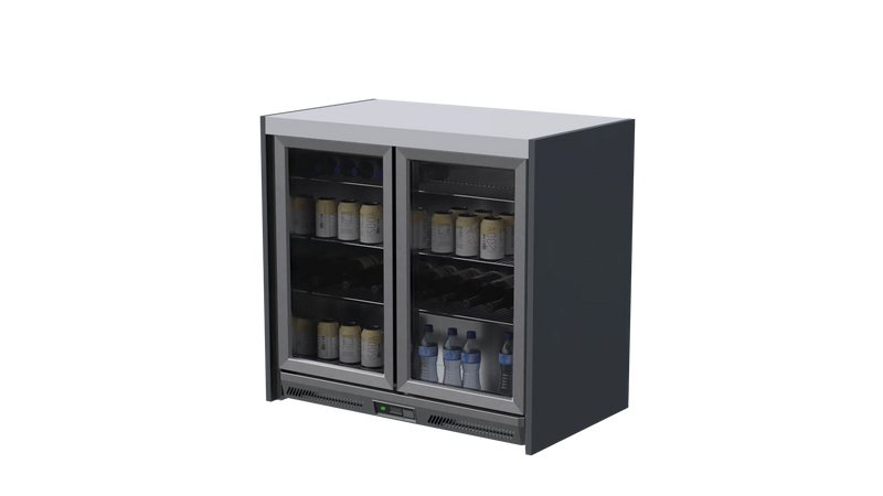 Whistler Fairford Grey Double Door Fridge 94cm