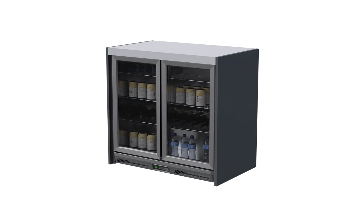 Whistler Fairford Grey Double Door Fridge 94cm