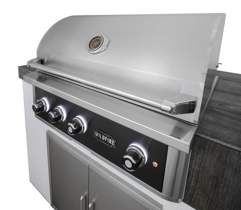 Wildfire Ranch PRO 36" Built-In Gas Grill, Black 304 Stainless Steel - WF-PRO36G-RH-NG(LP)