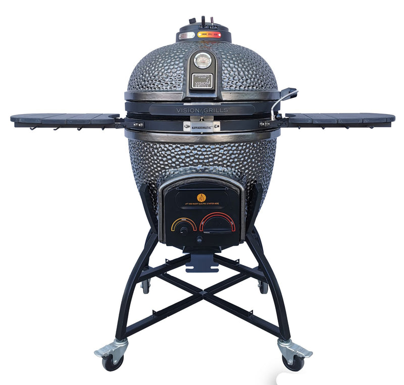 Vision XR402 Deluxe Ceramic Kamado Grill - Gun Metal Grey