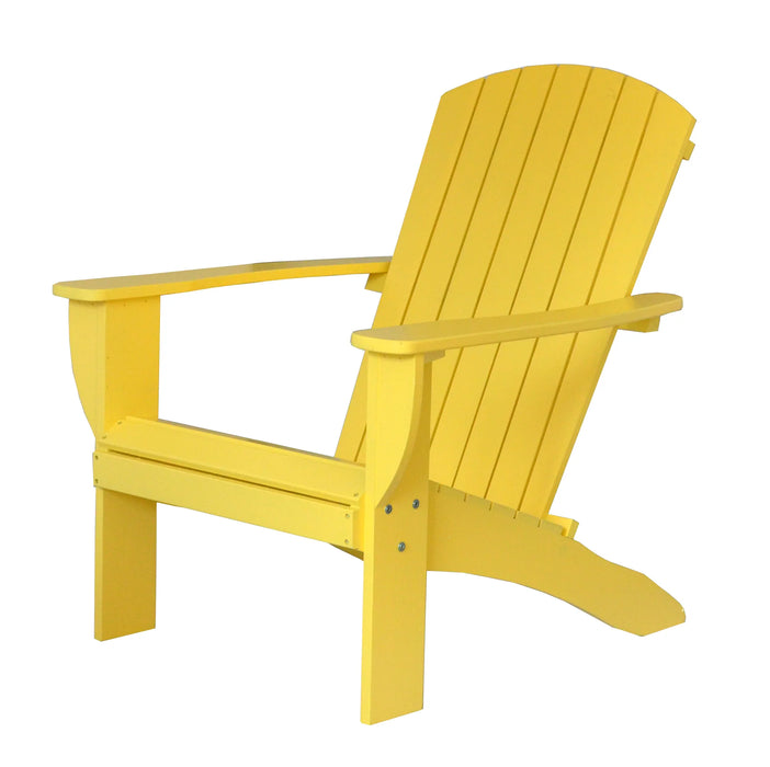 Yellow Extra-Wide Solid Cedar Adirondack Chair with Built-In Bottle Opener and Matching Folding Table