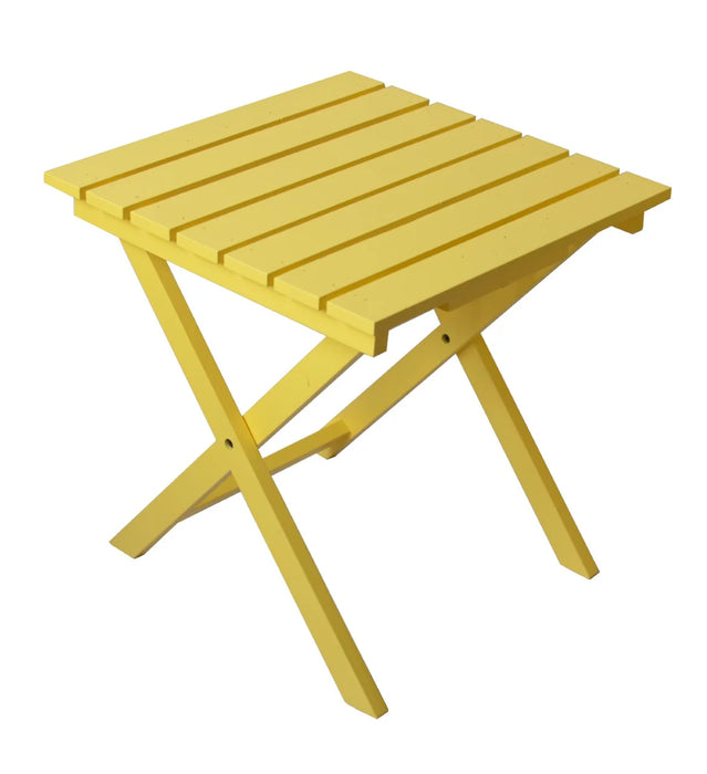 Yellow Extra-Wide Solid Cedar Adirondack Chair with Built-In Bottle Opener and Matching Folding Table