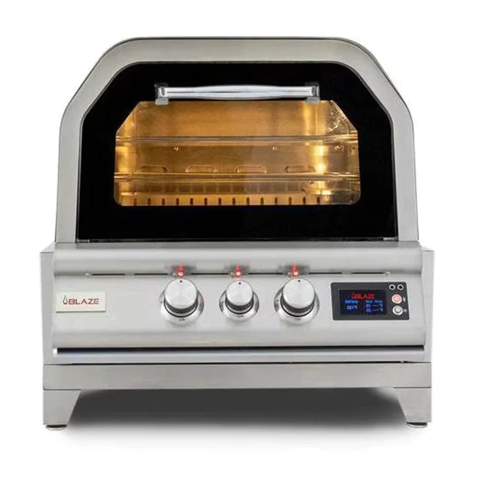 Blaze 26-Inch Countertop Propane Gas Outdoor Pizza Oven with Rotisserie and Countertop Sleeve