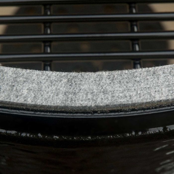 Primo Oval Large 400 Ceramic Kamado Grill On Steel Cart With 2-Piece Island Side Shelves And Stainless Steel Grates