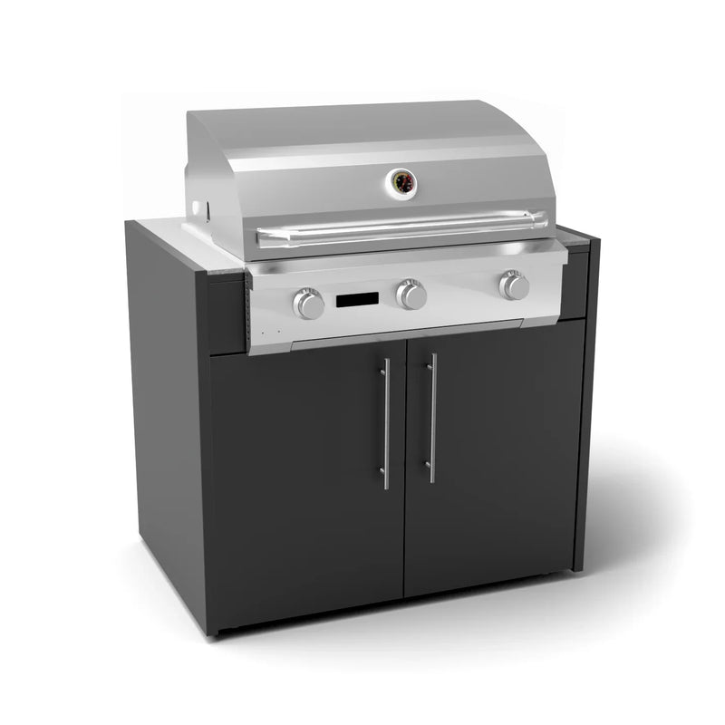 Outdoor Kitchen Elysia Paired with Lynx Sedona 36 Inch Built-In Propane Gas Grill