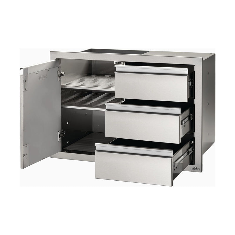 Napoleon BI-3624-1D3DR Single Door & Triple Drawer Combo, 36x24-Inches
