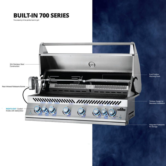 Napoleon BIG32RBSS Stainless Steel Built-In 700 Series 32-Inch Infrared Rear 4-Burner Gas Grill Head