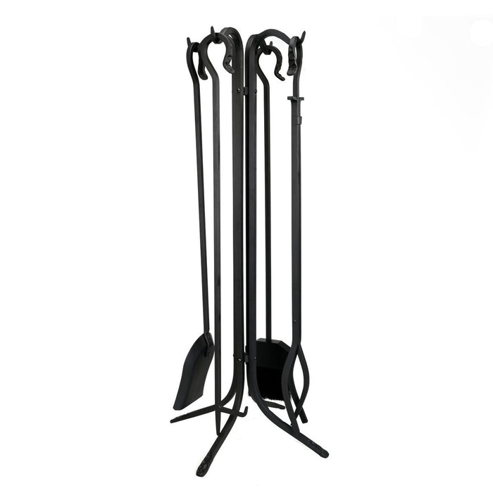 Pilgrim 5 Piece Forged Hearth Fireplace Tools - Matte Black