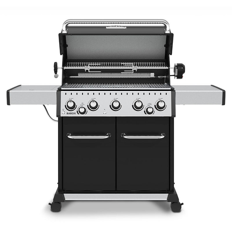Broil King BR-590 Baron 590 Pro Stainless Steel 5-Burner Gas Grill with Rotisserie and Side Burner, 63-Inches