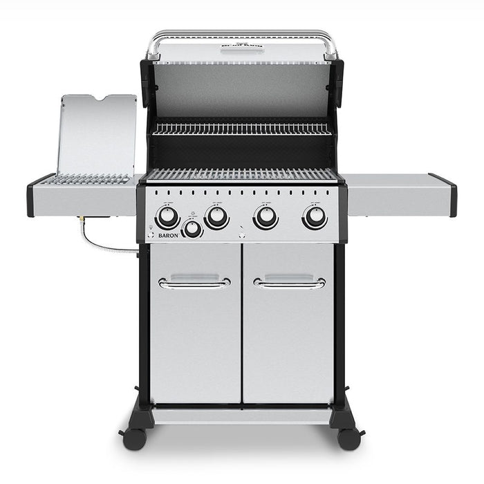 Broil King BR-S440 Baron S440 Pro Stainless Steel Infrared 4-Burner Gas Grill with Side Burner, 57-Inches