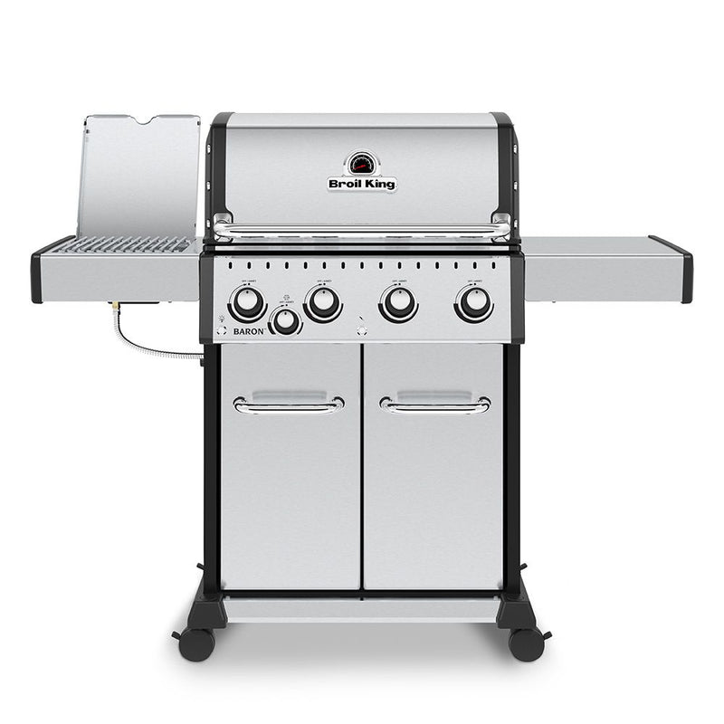 Broil King BR-S440 Baron S440 Pro Stainless Steel Infrared 4-Burner Gas Grill with Side Burner, 57-Inches