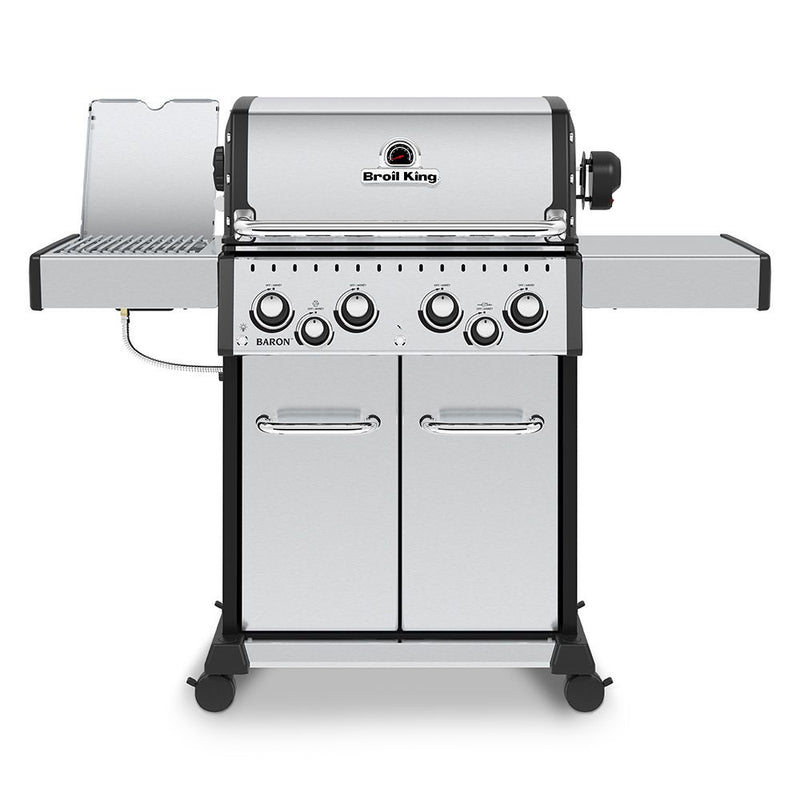 Broil King BR-S490 Baron S490 Pro Stainless Steel Infrared 4-Burner Gas Grill with Rotisserie and Side Burner, 57-Inches