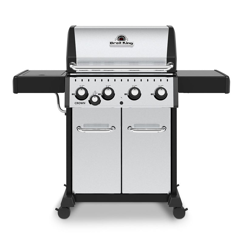 Broil King CRN-S440 Crown S440 Stainless Steel 4-Burner Gas Grill Side Burner, 57-Inches