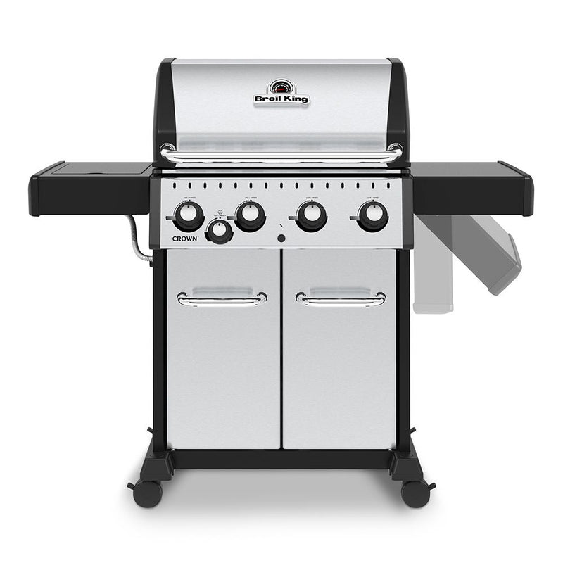 Broil King CRN-S440 Crown S440 Stainless Steel 4-Burner Gas Grill Side Burner, 57-Inches