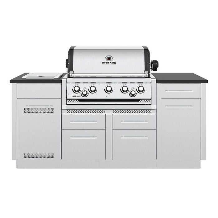 Broil King IMP-S590i Imperial S590i Stainless Steel 5-Burner Gas Grill Island, 79-Inches