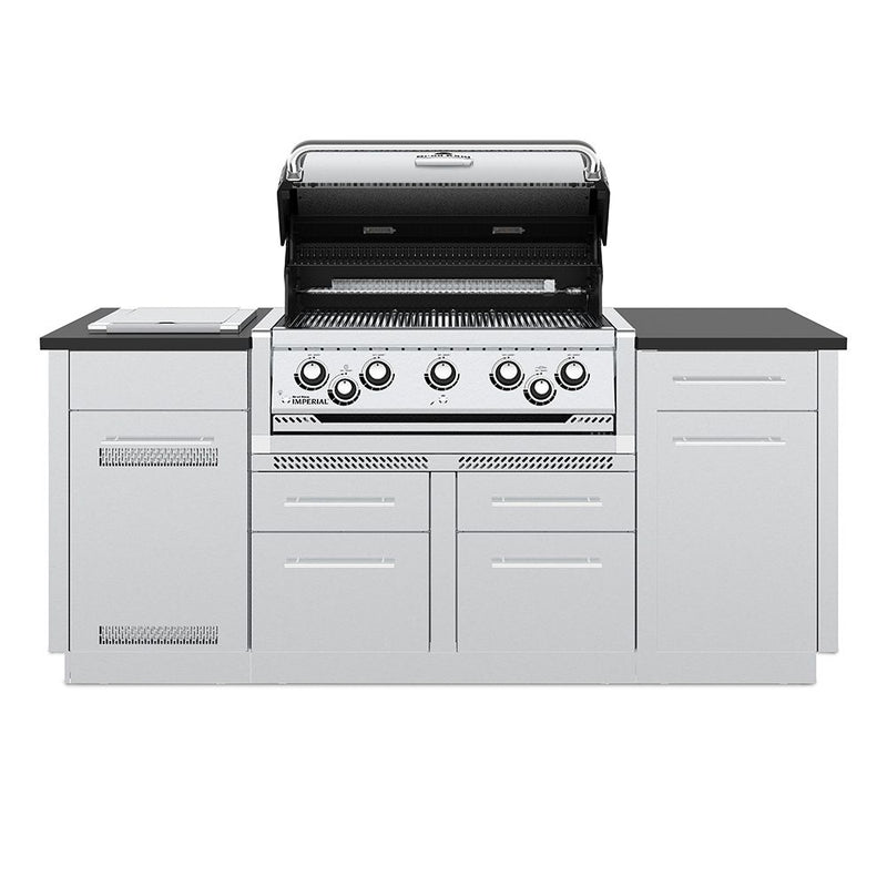 Broil King IMP-S590i Imperial S590i Stainless Steel 5-Burner Gas Grill Island, 79-Inches