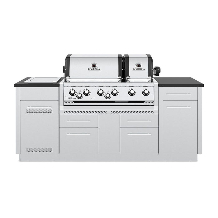 Broil King IMP-S690i Imperial S690i Stainless Steel 6-Burner Gas Grill Island, 86-Inches