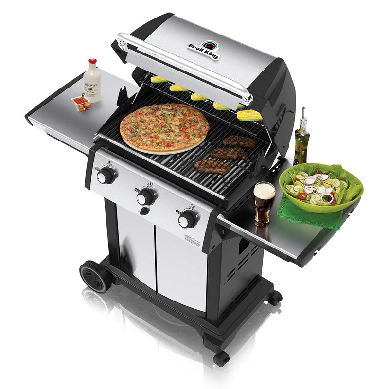 Broil King SIG-320 Signet 320 3-Burner Grill on 2-Wheel Cart, 25.5-Inches