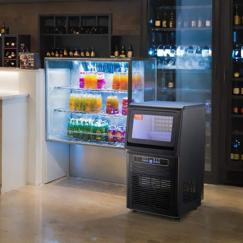 Commercial Ice Maker 70 lbs./24 in. H Ice Maker Machine Freestanding Cabinet Ice Maker with 11 lbs. Storage Capacity