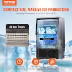 Commercial Ice Maker 70 lbs./24 in. H Ice Maker Machine Freestanding Cabinet Ice Maker with 11 lbs. Storage Capacity