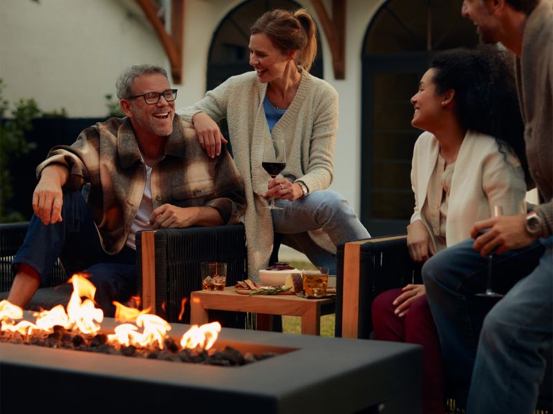 Blaze 60-Inch Rectangular Concrete Gas Fire Pit Table in Phantom