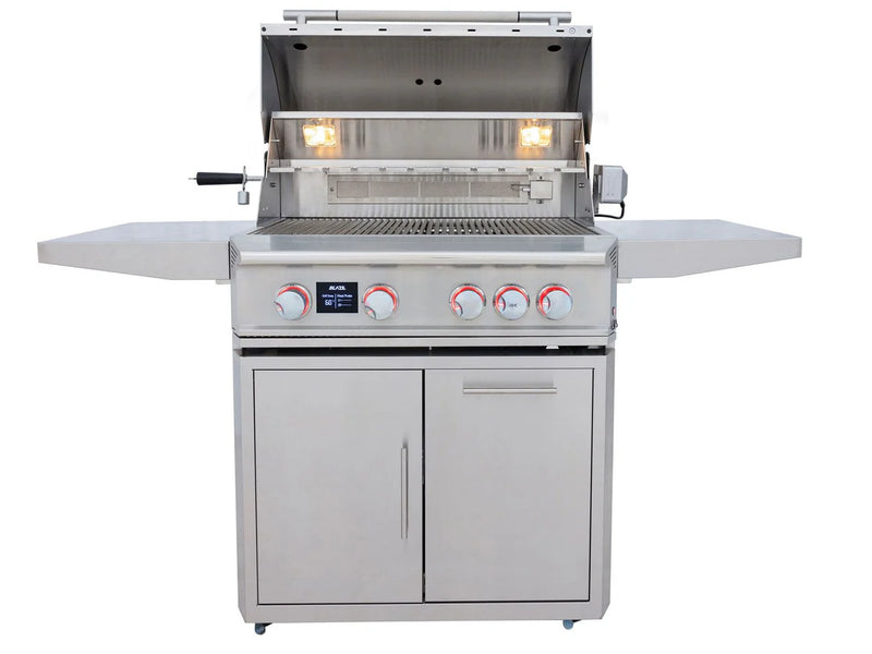 Blaze LTE PRO 32-Inch 4-Burner Gas Grill With Rear Infrared Burner & Rotisserie with Cart