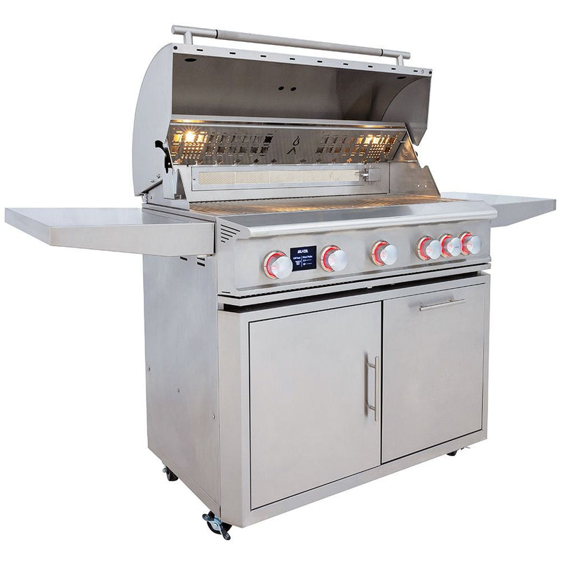 Blaze LTE PRO 40-Inch 5-Burner Gas Grill With Rear Infrared Burner & Rotisserie with Cart