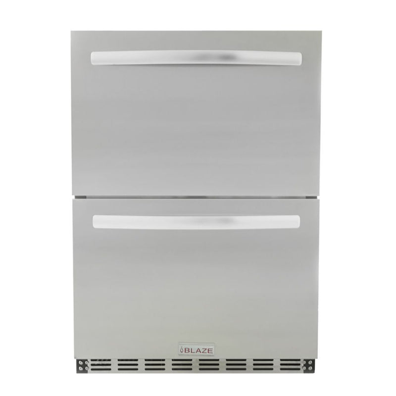 Blaze 23.5-Inch 5.1 Cu. Ft. Outdoor Rated Stainless Steel Double Drawer Refrigerator - BLZ-SSRF-DBDR5.1