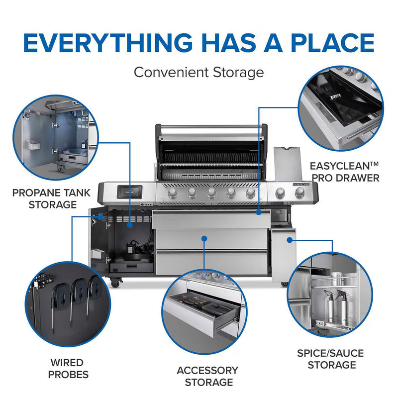 Napoleon Prestige PRO 665 Elite 5-Burner Grill w/ Smart Technology & Electric Smoker Box - PRO665VXRSIBPSS