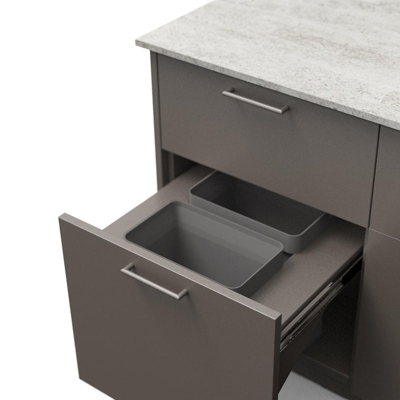Blaze Morning Glow 10-Ft Outdoor Kitchen Island w/ 32-Inch Premium LTE+ Grill, Fridge in Gunmetal w/ Keon Countertop