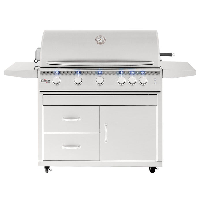 Summerset SIZPRO40-CART-SIZ40 Sizzler Pro Series Gas Grill On Deluxe Cart, 40-Inch