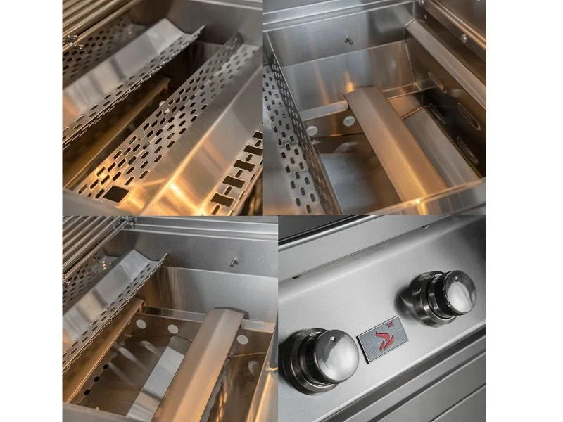 Whistler 42-Inch 5-Burner Gas Grill on Stainless Steel Cabinet with Rear Infrared Burner, Grill Lights, Rotisserie Kit & Cover