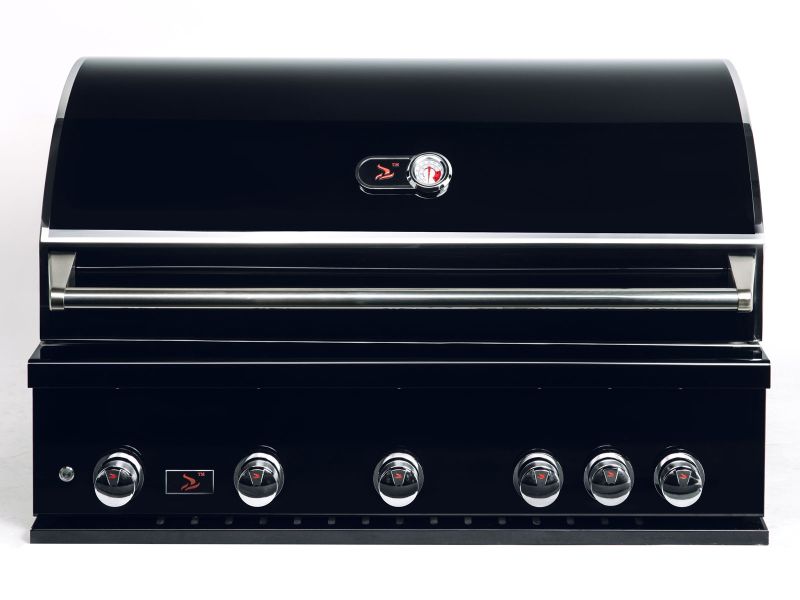 Whistler 5-Burner 172 x 28-Inch Gas Grill Island with Infrared Rear Burner, Refrigerator, Sink, Double Side Burner, and Rotisserie Kit - Black Stainless