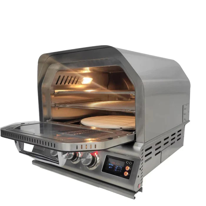 Blaze 26-Inch Built-In Propane Gas Outdoor Pizza Oven with Rotisserie in Stainless Steel