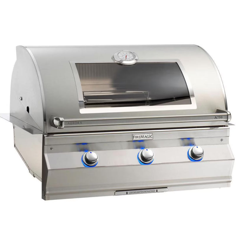 Fire Magic Aurora A790i 36-Inch 3-Burner Built-In Natural Gas Grill with Infrared Burner and Magic View Window