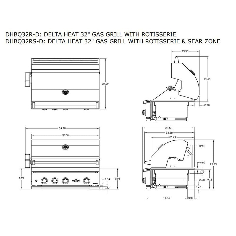 Delta Heat 32" Outdoor Gas Grill DHBQ32G-D