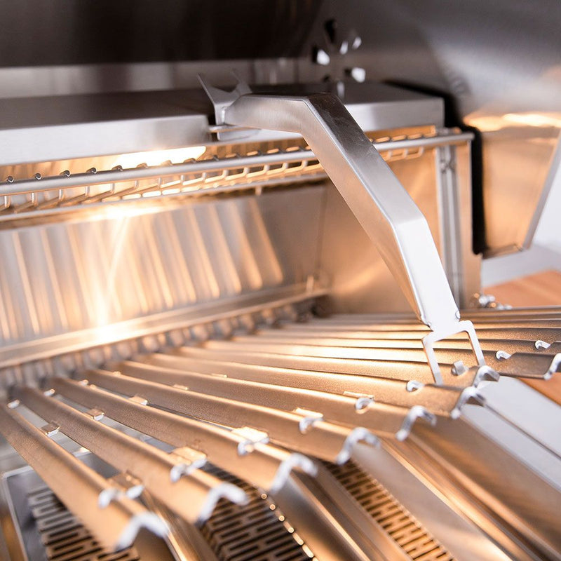 American Made Grills AMG-ENC36 Encore 36-Inch Built-In Dual Fuel Wood and Gas Grill with Infrared Searing Burner and Rotisserie Kit