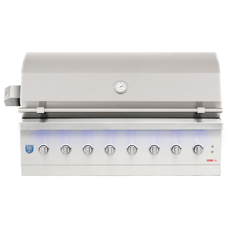 American Made Grills AMG-ENC54 Encore 54-Inch Built-In Dual Fuel Wood and Gas Grill with Infrared Searing Burner and Rotisserie Kit