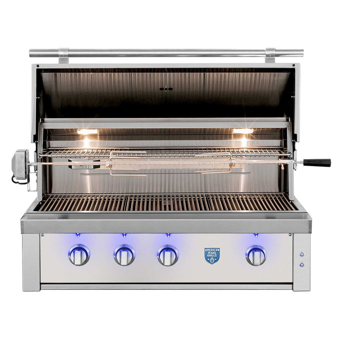 American Made Grills AMG-EST42 Estate 42-Inch Built-In Gas Grill with Infrared Searing Burner and Rotisserie Kit