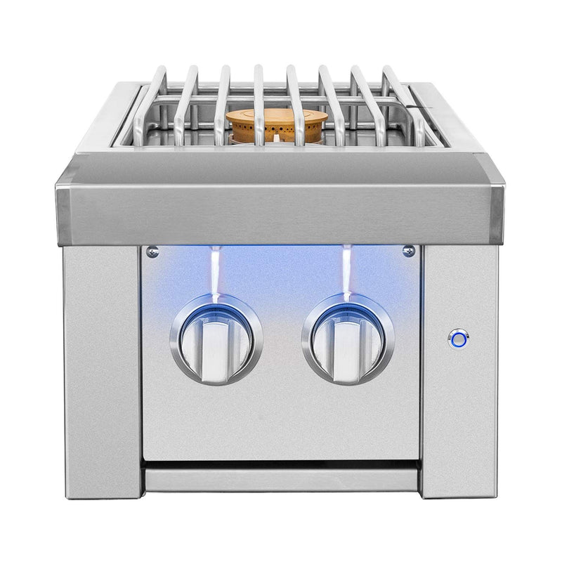 American Made Grills AMG-ESTSB2 Estate Built-In Double Side Burner with LED Lights